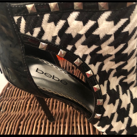 Bebe Studded Houndstooth Booties - Picture 2 of 5